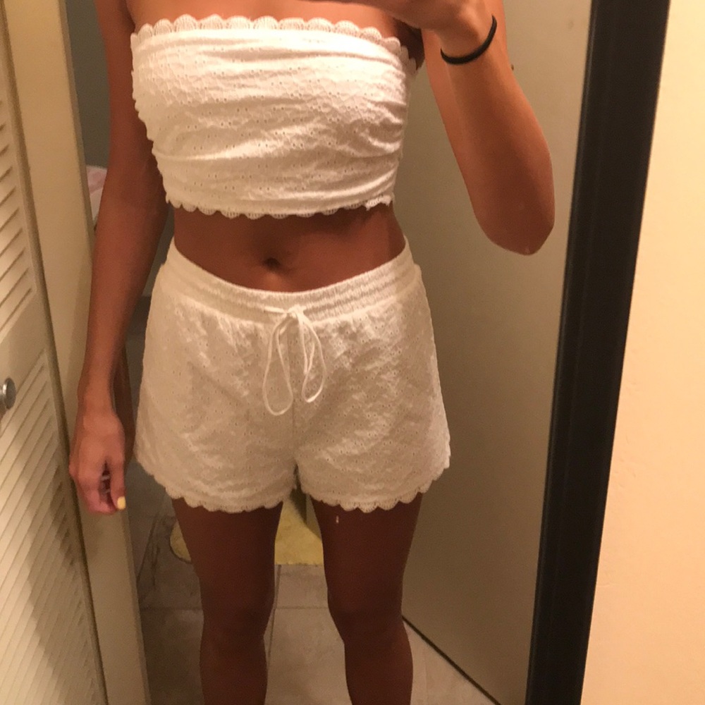 White lace two piece set